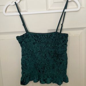 American Eagle Outfitters Dark Green Velvet Camisole